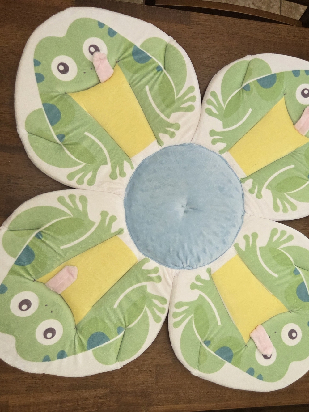 Kids Plush Frog Bath Mat - Green & Blue